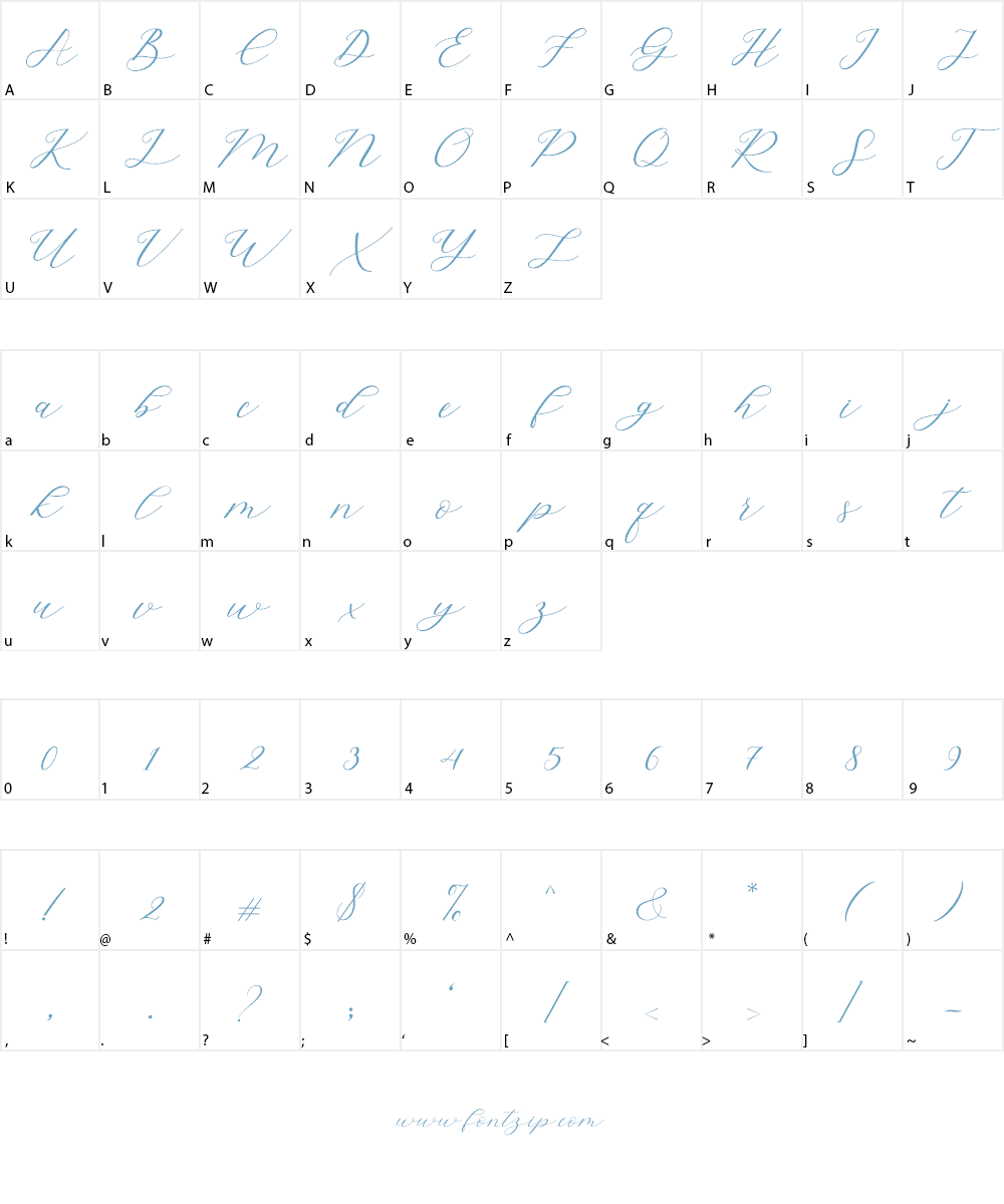 Hello Sarrah Script Font Character